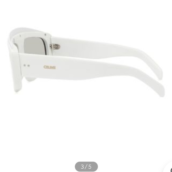 CELINE CL 402251 25C MASK POLARIZED WHITE SUNGLASSES - Picture 4 of 7